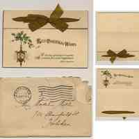          4: Christmas card, 1914 + envelope; shown open & back
   