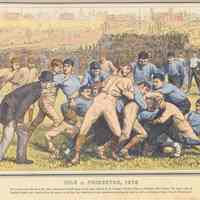 Color photocopy of print Yale vs. Princeton, 1879 at Hoboken