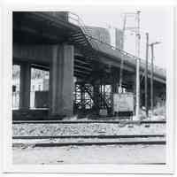 B+W photo of Willow Avenue bridge at Hoboken-Weehawken city line, Hoboken, May 1974.