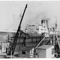          B+W photo of the S.S. Scanstates in dry dock no. 3, Hoboken, no date, ca. 1940. picture number 1
   