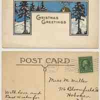          5: Christmas postcard to Madeline Miller from Violet Davey, 1914
   