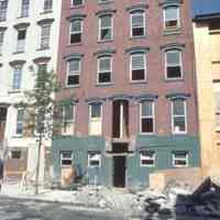 Color slide of building under renovation on or near Newark and Garden Sts., Hoboken, ca. 1984.