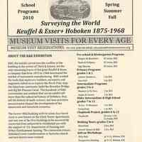 Brochure: Hoboken Historical Museum. School Programs 2010. Spring, Summer, Fall.