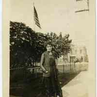 B+W photo of Mary von Artzingen (on Garden St. between 4th & 5th Sts.?), Hoboken, Aug. 27, 1917.