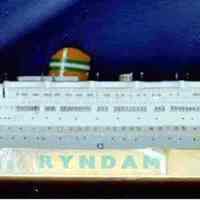 Painted wood model of the S.S. Ryndam, Holland-America Line