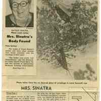 Newspaper clipping: Mrs. Sinatra