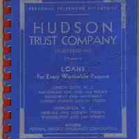 Personal telephone directory issued by Hudson Trust Company, Hoboken, 1947.