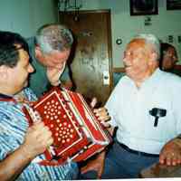 Color photo of the interior of the Monte San Giacomo Democratic Club, Inc. at 531 Adams St., during a Museum visit, Hoboken, July 9, 2000.