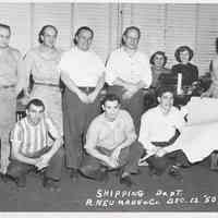 B+W photo of R. Neumann & Co. shipping department, Hoboken, December 12, 1950.