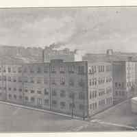 Printed B+W photograph of Ferguson Brothers Manufacturing Company, Eighth and Monroe Sts., Hoboken, no date, ca. 1900-1908.