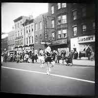 B+W negative photo of the 1955 Hoboken Centennial Parade, Washington St., Hoboken, March 1955.