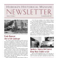 Hoboken Historical Museum Newsletter [Second Series], Volume 13, Number 6, Nov.-Dec. 2007.