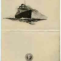 Menu: S.S. Leviathan, Students and Veterans Cabin, Sunday, June 14, 1925.