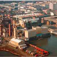 Wall plaque with laminated photo of the Maxwell House plant in Hoboken, 1992.