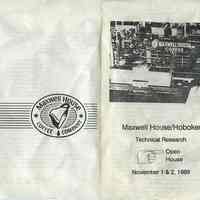 Program: Maxwell House/Hoboken, Technical Research, Open House, November 1 & 2, 1989.