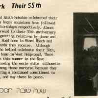          detail page [1] Schubins Mark Their 55th
   