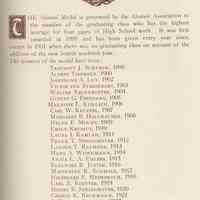          pg 45: list of winners of the Alumni Medal
   