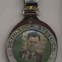 Photo identification badge of Martin Veth from Bethlehem Steel Co., Hoboken Shipyard, n.d, ca. 1940s.