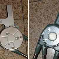          bottom view of protractor head and pivots
   