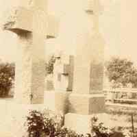 Digital image of photo of graves with headstones in unidentified cemetery, no place, no date, circa 1900-1920.