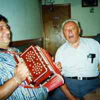 Color photo of the interior of the Monte San Giacomo Democratic Club, Inc. at 531 Adams St., during a Museum visit, Hoboken, July 9, 2000.