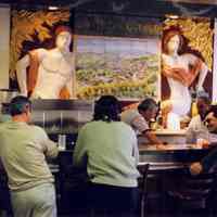 Color photo of the interior of the Monte San Giacomo Democratic Club, Inc. at 531 Adams St., during a Museum visit, Hoboken, July 9, 2000.