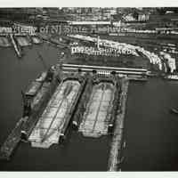 B+W aerial photo of Todd Shipyards, Hoboken Division, June 1, 1951.