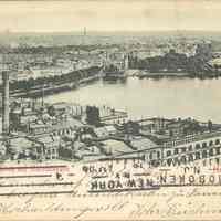 B+W Postcard: German Hamburg postcard sent to Prof. M. Loewry, Hoboken, NJ, 1900
