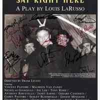Poster, signed: Marlon Brando Sat Right Here. Play by Louis LaRusso. Benefit reading performance, Hoboken, June 5-6, 2009.