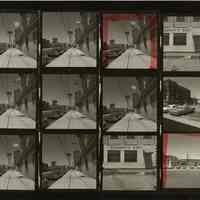 B+W negative contact sheet of images of Hoboken taken by John Conn. no date, [1976].