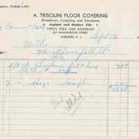 Five receipts for goods or services performed by various tradespeople at 716 Bloomfield St., Hoboken, 1961-1964.