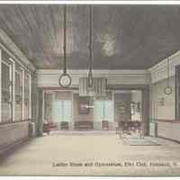 Postcard: Ladies Room and Gymnasium, Elks Club, Hoboken, N.J. No date, circa 1907-1914; unposted.