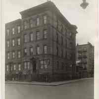 Sepia-tone photo of apartment building at 301 Monroe St., Hoboken, n.d., ca. 1926-1932.
