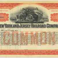 Stock certificate: New York & Jersey Railroad Co., N.Y.; unissued common stock, ca. 1902