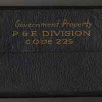          case closed with painted lettering
   