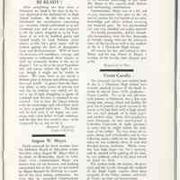          pg 37 editorial; obituaries August W. Meyer; Victor Carollo
   