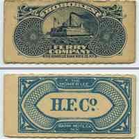 Ticket: Hoboken Ferry Company. No date, circa 1890-1900.