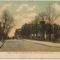 Postcard: Hudson Street, looking north from Fourth Street, Hoboken, N.J. Postmarked Dec. 21, 1907.