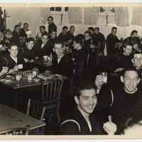 B+W photo of sailors eating in cafeteria, Hoboken Y.M.C.A., Hoboken, n.d., ca. 1942-1946.