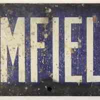 Enameled metal street sign, "BLOOMFIELD ST", Hoboken.