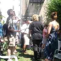 Digital color image of the gardens and people on the Secret Gardens Tour, Hoboken Historical Museum, Hoboken, June 9, 2002.