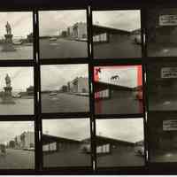 B+W negative contact sheet of images of Hoboken taken by John Conn. no date, [1976].