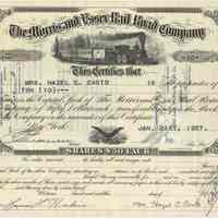 Stock certificate: Morris & Essex Railroad Co., 10 shares issued to Mrs. Hazel C. Casto, Jan. 21, 1937.