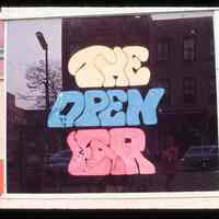 Color slide of The Open Ear front window.