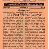 Hoboken Historical Museum Newsletter [First Series], Volume 2, No. 48, April, 1991.