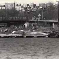 Digital image of B+W photo of the Hoboken waterfront, Hoboken, circa 1987.