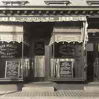 Digital image of black-and-white photo of the exterior of Muller business at 930 Washington Street, Hoboken, no date, ca. 1940.