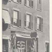 Printed B+W photograph of Joseph J. Ginty, Real Estate & Insurance, 202 Seventh Street, Hoboken, no date, ca. 1906-1908.
