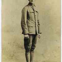 Sepia-tone photo of William Beck posed in his U.S. Army uniform, n.p.,1918.