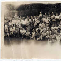          B+W panoramic group photo taken at Maxwell House Annual Picnic, Mazabrook Farms, Parsippany, NJ, July 13, 1957. picture number 9
   